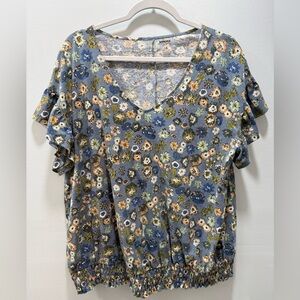 Sonoma Blue Floral Women's Blouse. Size 1X